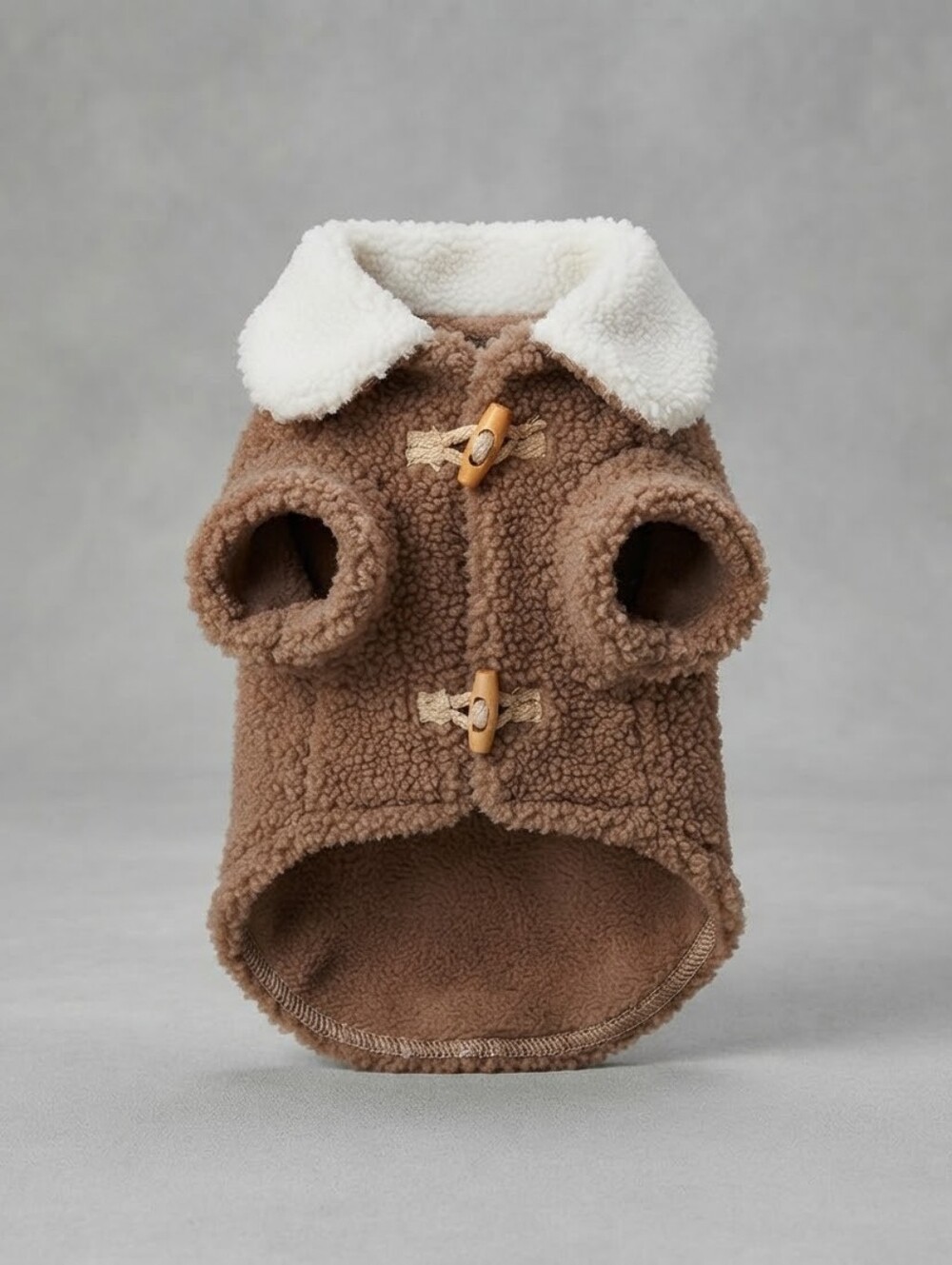 Cozy Brown Sherpa Dog Duffle Coat / Winter Jacket – New With Tags! Size MEDIUM